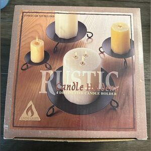 Living Lights Rustic Wrought Iron Candle Holders - N w/o T